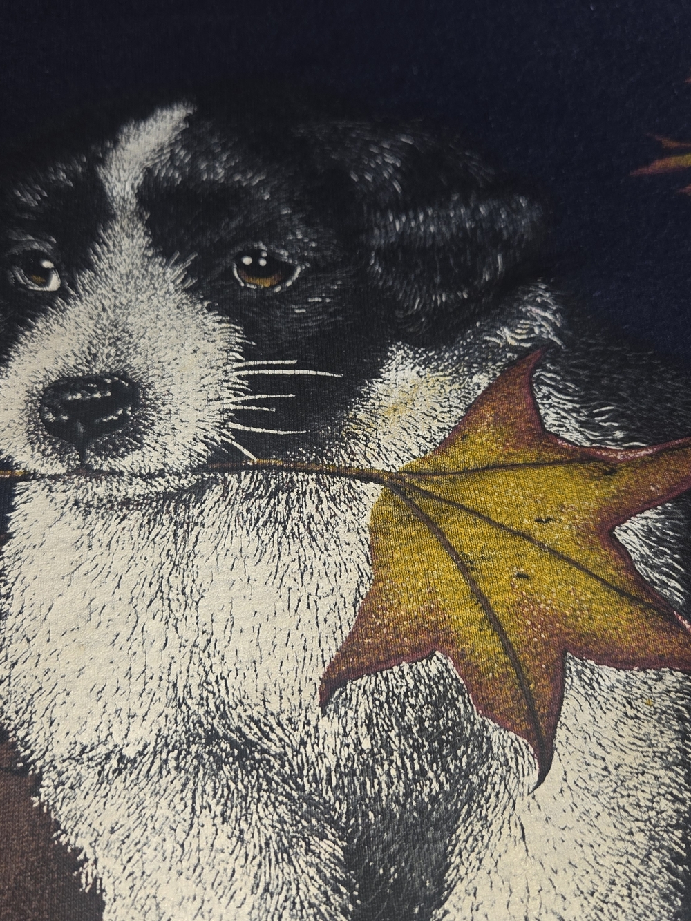Vintage 90s Tshirt w/ Fall Football Dog Graphic XL EUC - Picture 6 of 8